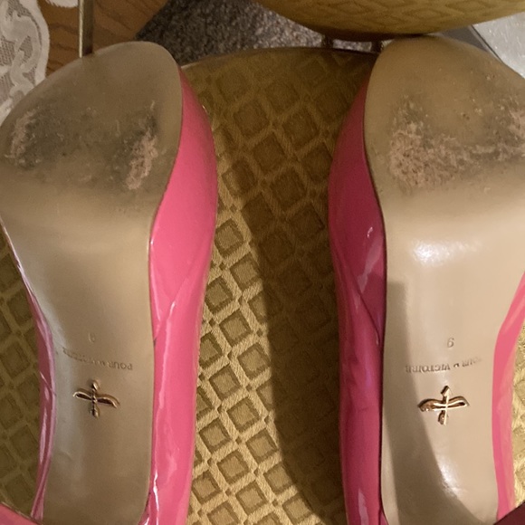 Pour La Victoire Pink Peep Toe Heels Size 9 - Picture 8 of 12